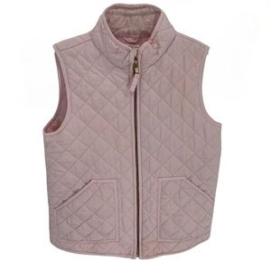 J Crew Crewcuts Girls Pink Quilted Vest Zip Front Size 10 Pockets Sleeveless
